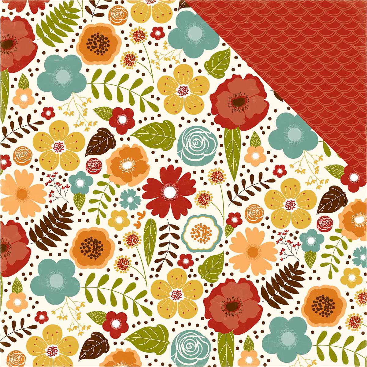 Echo Park Paper Co. Fall Floral Scrapbook Paper - Premium 12x12 Inch Autumn Themed Craft Paper for Card Making, Scrapbooking, and DIY Home Decor Projects
