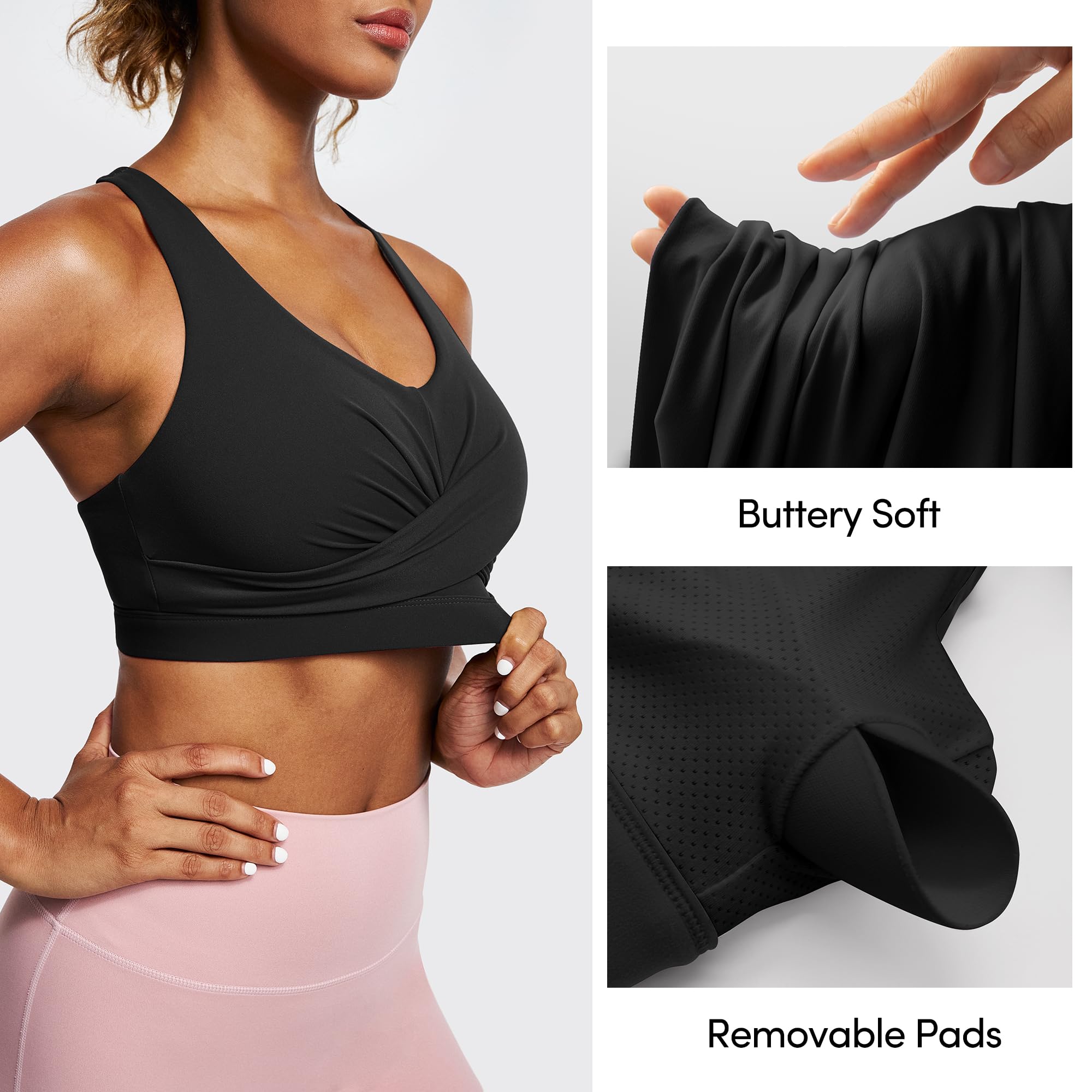 IUGA High Impact Sports Bras for Women - High Support Criss-Cross Back Strappy Workout Bra with Removable Pads for Running, Yoga & Gym - Moisture Wicking & Breathable Activewear