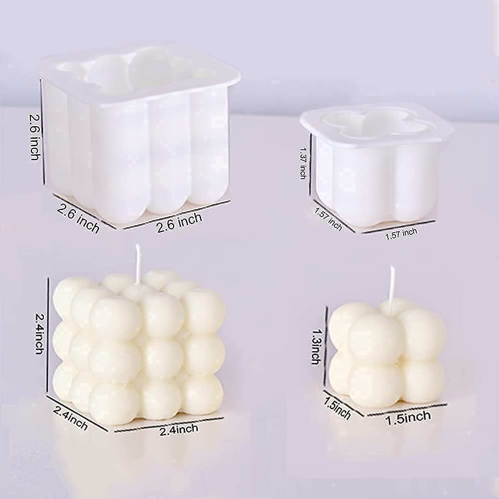 2 Pack Silicone Candle Molds with 20 Wicks - Cute DIY Candle Making Kit for Homemade Candles & Soap Molds for Handmade Soap - Perfect for DIY Crafts, Home Decor & Gift Making