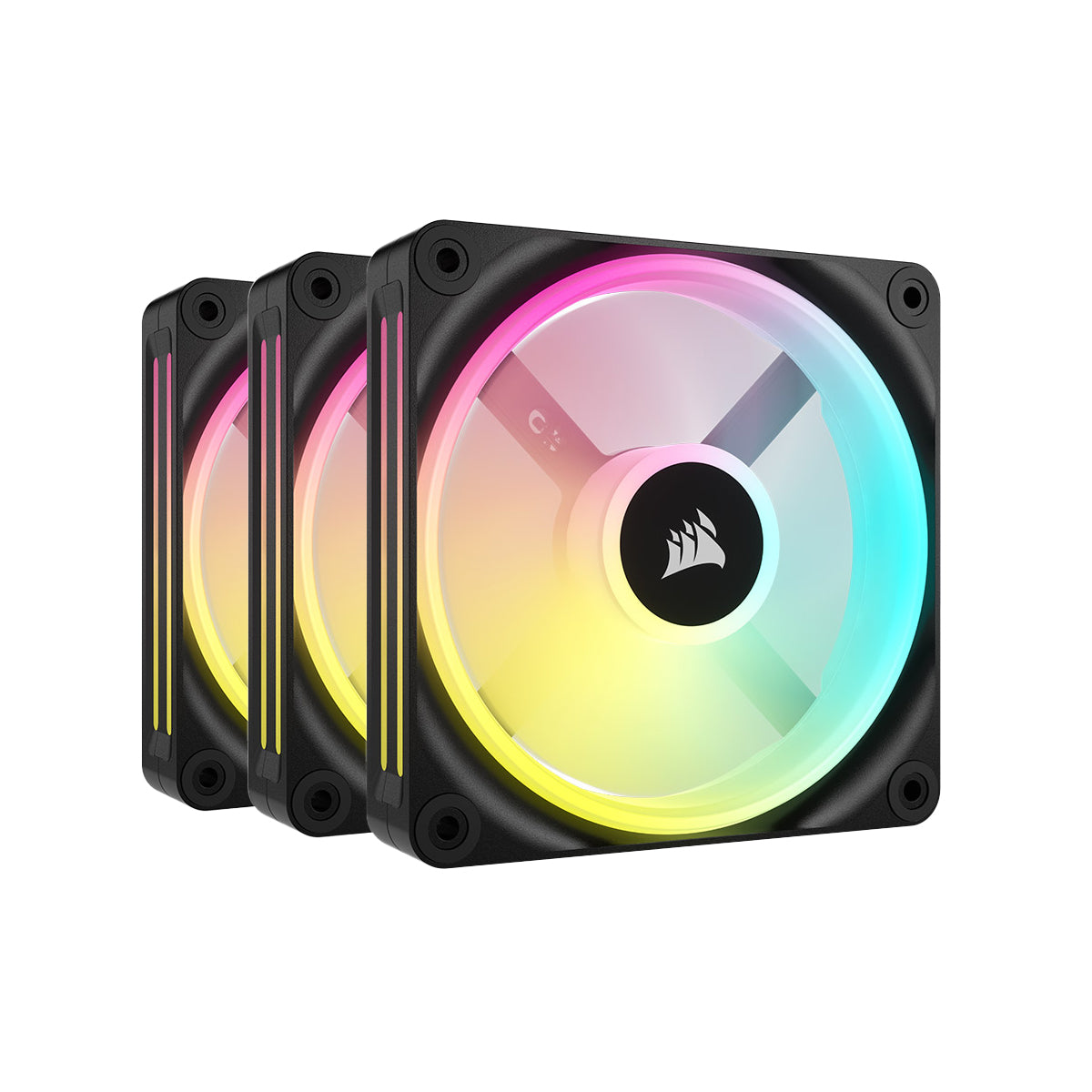 Corsair iCUE LINK QX120 RGB 120mm Magnetic Dome RGB Cooling Fan Triple Pack - High Performance PC Case Fans for Gaming Rigs, Workstations & Custom PC Builds