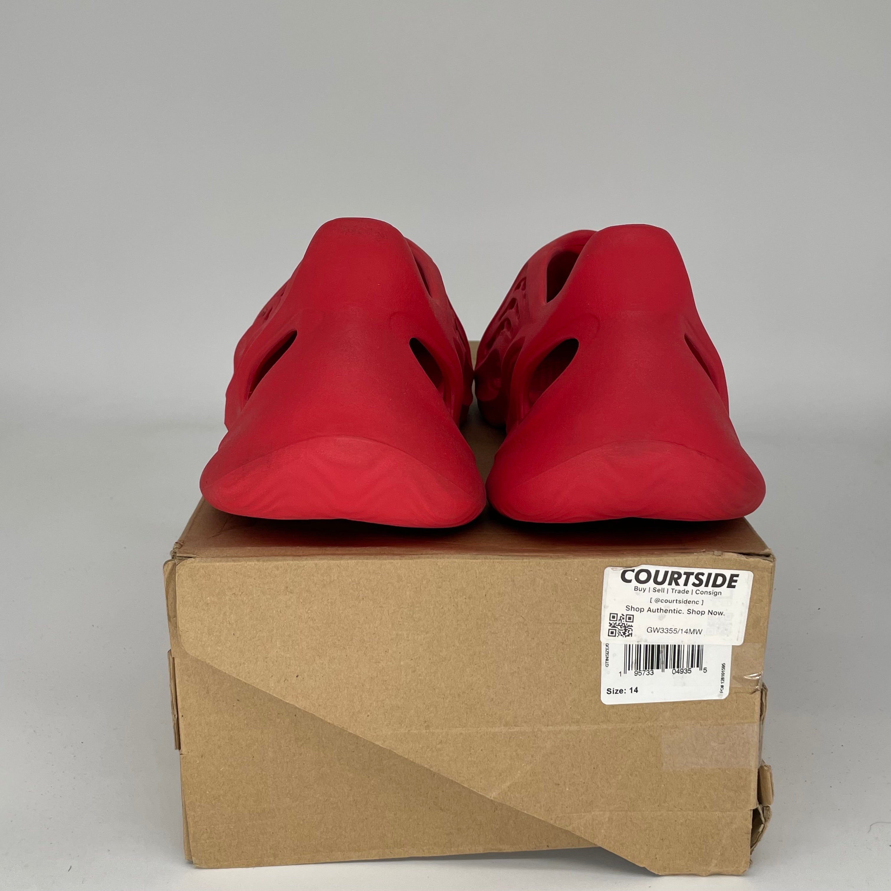Adidas Yeezy Foam RNNR Vermilion - Size 14 GW3355 | Men's Comfortable Slip-On Sneakers for Running, Gym & Casual Wear
