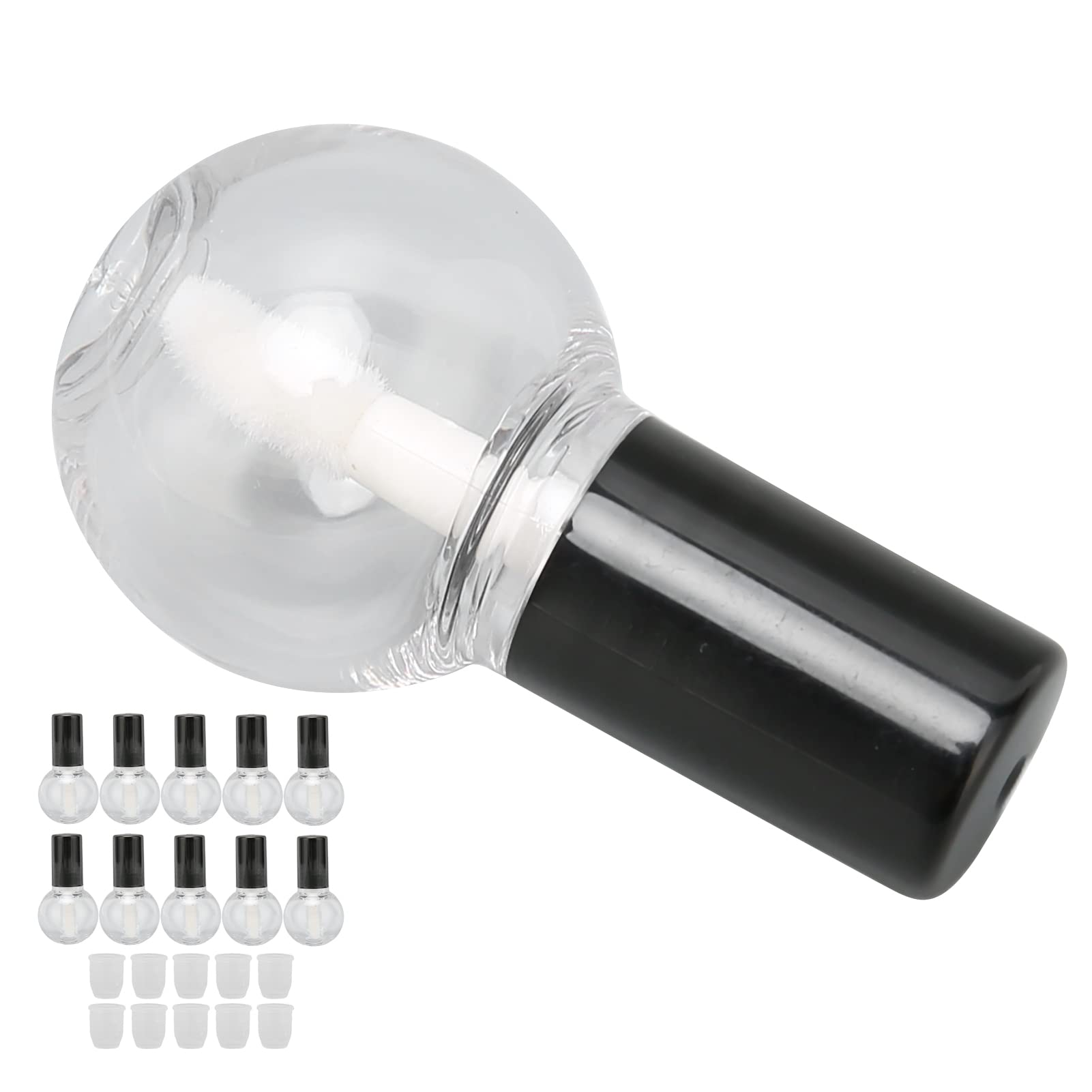 10Pcs 5ml Empty Lip Gloss Tubes - Cute Ball Shaped Refillable Plastic Containers for DIY Lip Gloss, Eyelash Growth Oil & Mascara - Reusable Travel-Friendly Bottles for Home, Salon & On-the-Go Makeup Touch Ups