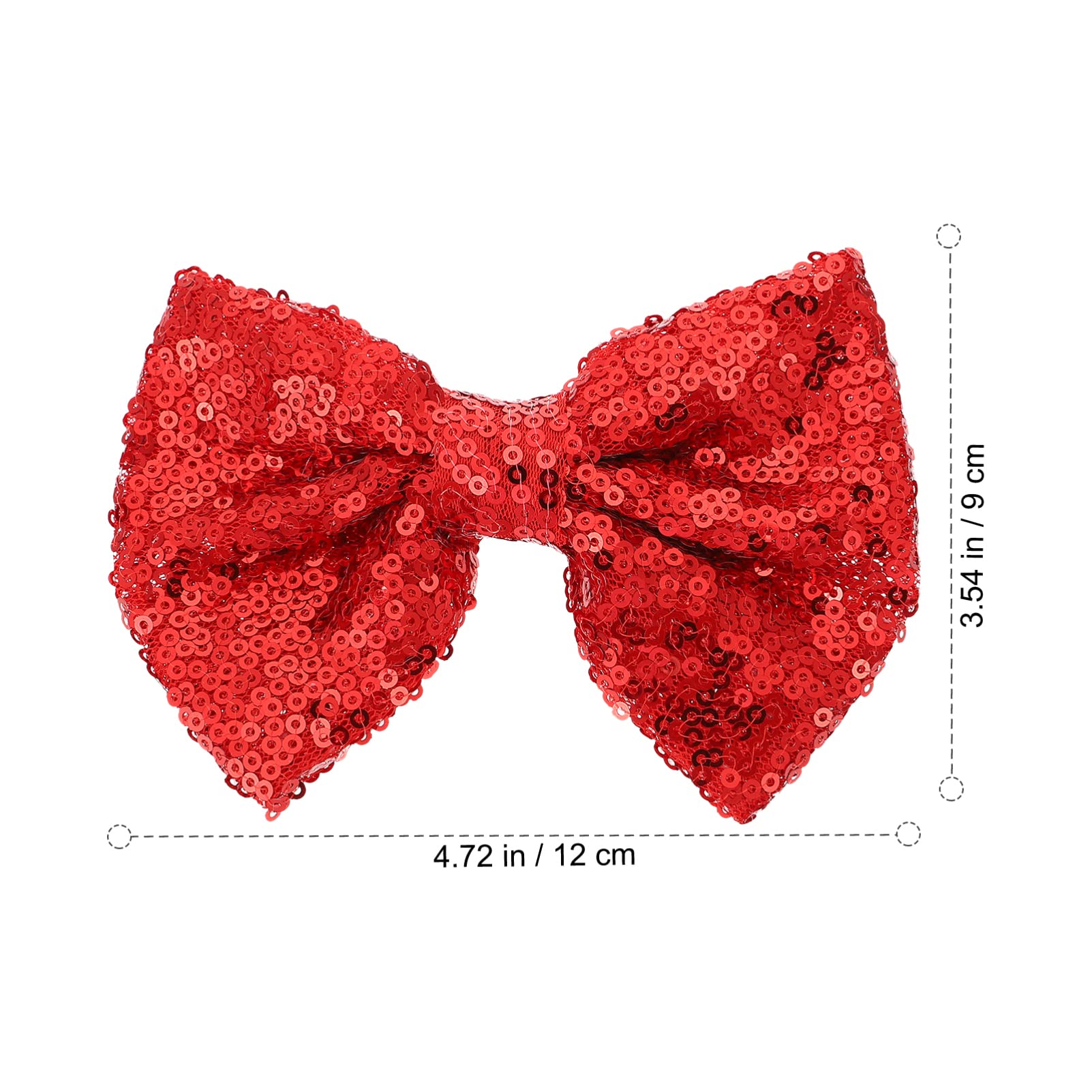 Christmas Sequin Bow Hair Clips - 5pcs Red Glitter Hair Barrettes with Embroidery for Women & Girls | Holiday Party Hair Accessories & Costume Decoration | Perfect for Christmas Photos, Festive Outfits & Gift Giving