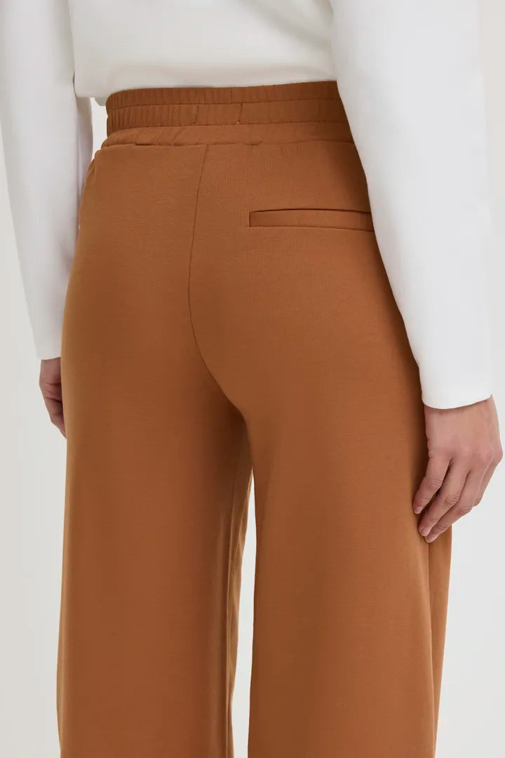 Kate Cropped Wide Leg Pants for Women - High Waisted Linen Trousers in Brown Patina | Casual Summer Outfits & Office Wear