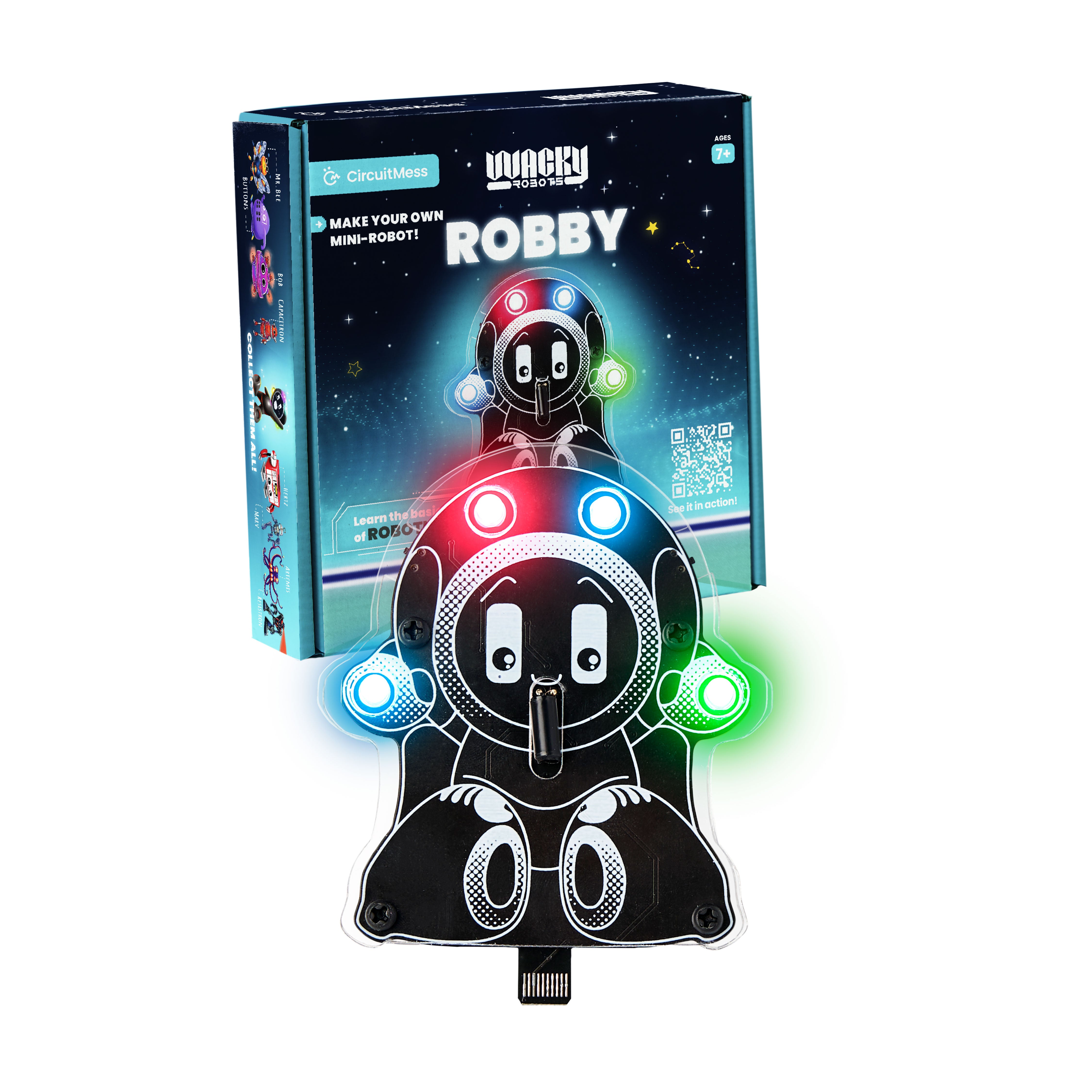 CircuitMess Wacky Robots DIY Kit - Build Your Own Mini Robot (Robby) for STEM Learning & Fun Home Projects | Perfect for Kids & Adults