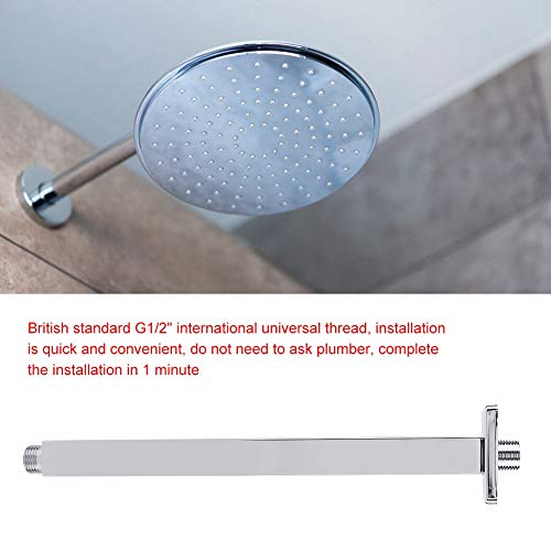 Extra Long Thick Stainless Steel Universal Shower Arm Extension - 8/10/12/16 Inch Wall Mounted Straight Shower Pipe for Bathroom & Spa Renovation