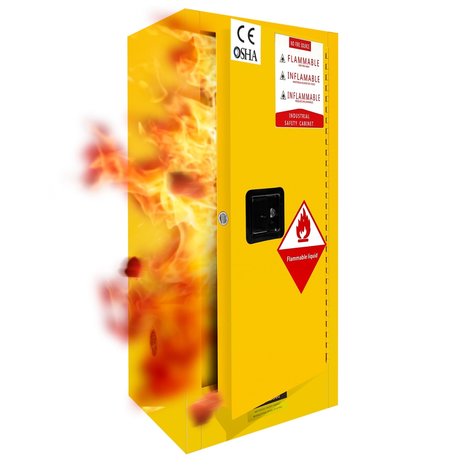 Fireproof Chemical Storage Cabinet - 18.11x18.11x35 Inch Galvanized Steel Hazardous Material Cabinet for Flammable Liquids | Industrial & Home Use | Garage, Lab, Workshop Safety Solution