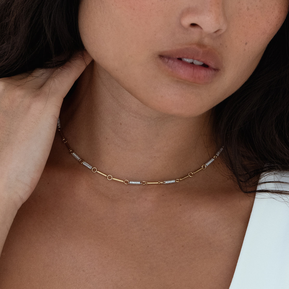Pavé Sloan Necklace - Elegant Cubic Zirconia Pendant for Women | Perfect for Weddings, Parties & Everyday Wear