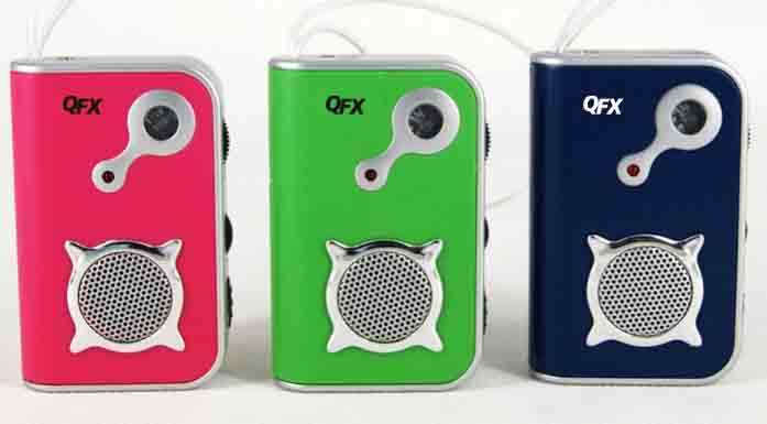 QFX R23 Portable AM/FM Mini Radio with Headphone Jack - Perfect for Travel, Camping, and Emergency Use