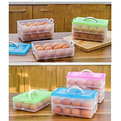 PICKVILL 36 Grid Plastic Egg Tray Organizer with Lid - Stackable Egg Storage Basket for Fridge, Kitchen & Pantry - Perfect for Farm Fresh Eggs, Easter Decor & Bulk Egg Storage (EGG BOX 36 GRID)