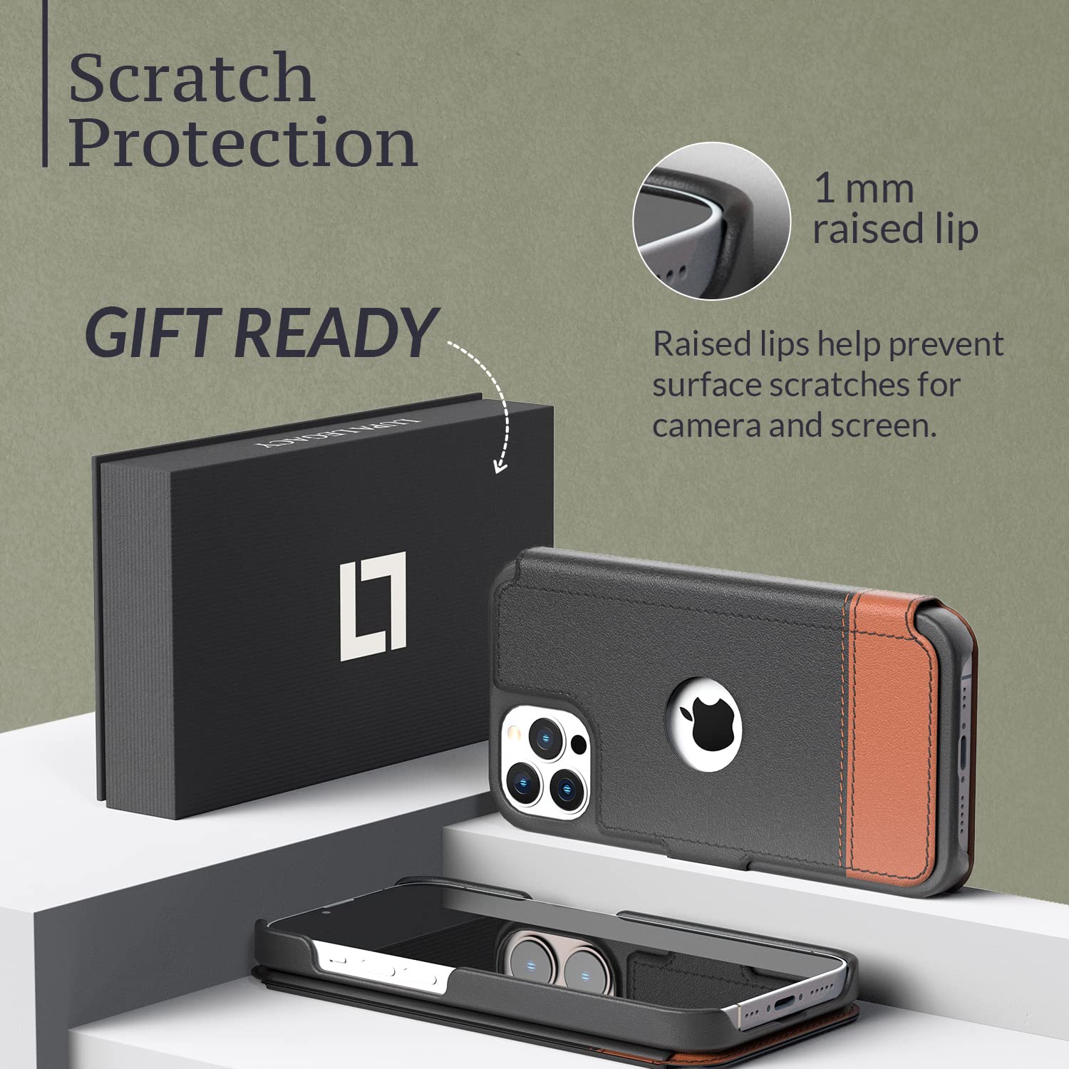 LUPA Legacy Slim Wallet Case for iPhone 11 Pro Max - Faux Leather Flip Cover with Credit Card Holder - Compatible with iPhone 11 Pro Max - Stylish Phone Case for Women & Men - Smoky Cedar - Perfect for Daily Use, Travel & Business Meetings