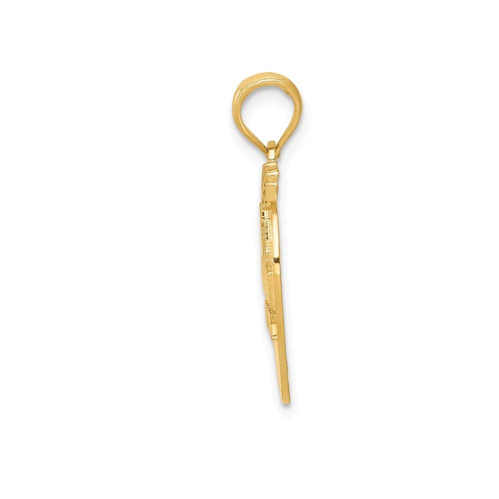 14K Yellow Gold Solid New York Skyline Small Apple Pendant Necklace - Perfect Gift for NYC Lovers, Travel Enthusiasts & Apple Fans | Elegant Jewelry for Everyday Wear, Special Occasions & Souvenirs