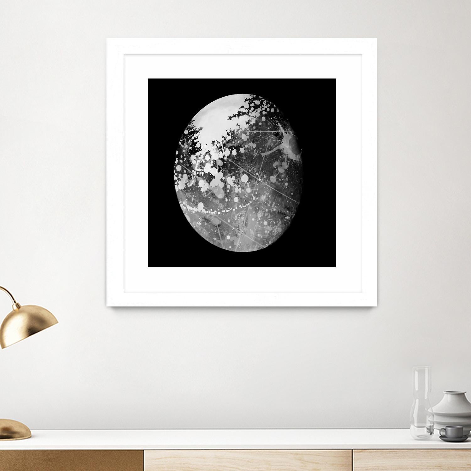 Abstract Moon Phase 7 Wall Art - Modern Celestial Decor for Home & Office - Perfect for Living Room, Bedroom, or Meditation Space