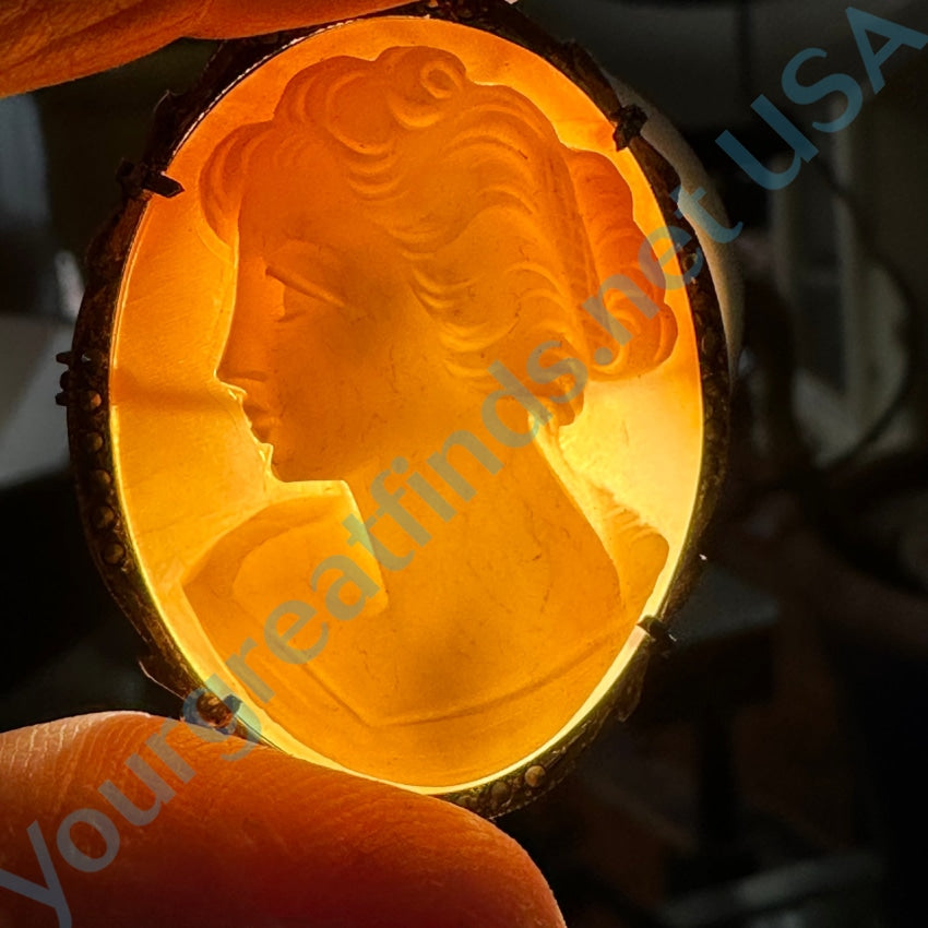 Vintage 800 Silver Carved Shell Cameo Pin Pendant - Elegant Jewelry for Women, Gift for Mother's Day, Bridal, Wedding & Special Occasions