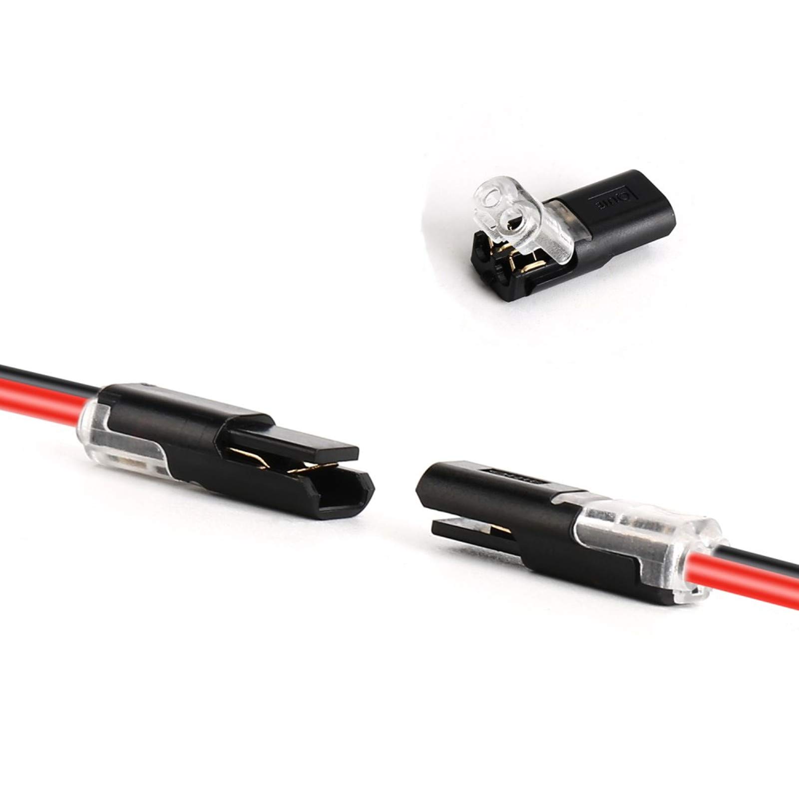 TYUMEN 12-Pack 2 Pin Spring Wire Connectors - No Stripping Tool Required, Quick Splice Terminals for AWG 20-24 Wires - Ideal for LED Lighting, Home Electrical Projects & DIY Wiring Repairs
