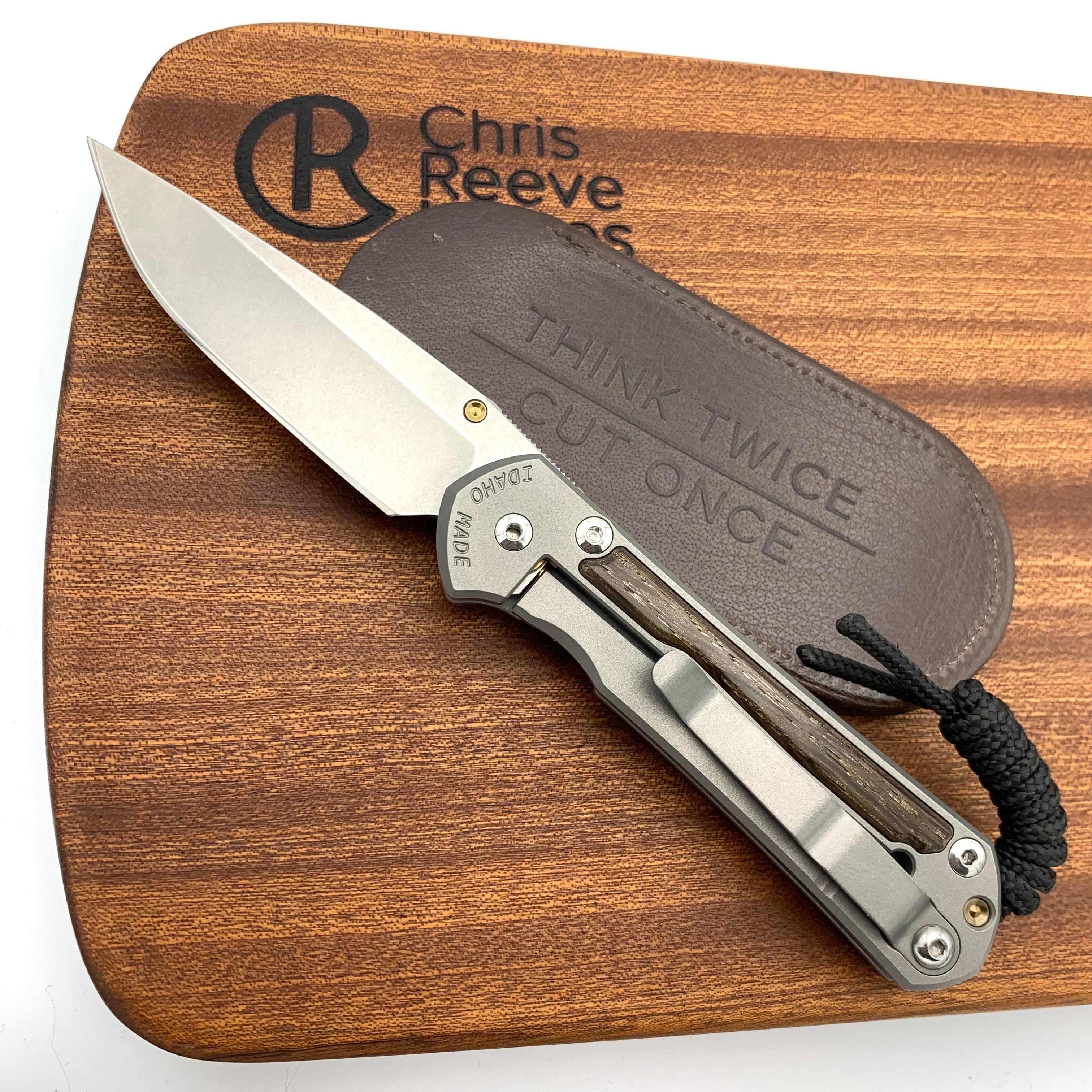 Chris Reeve Small Sebenza 31 LH Drop Point Folding Knife - Bog Oak Inlay, Matte Finish | EDC, Outdoor Survival, Camping & Tactical Gear