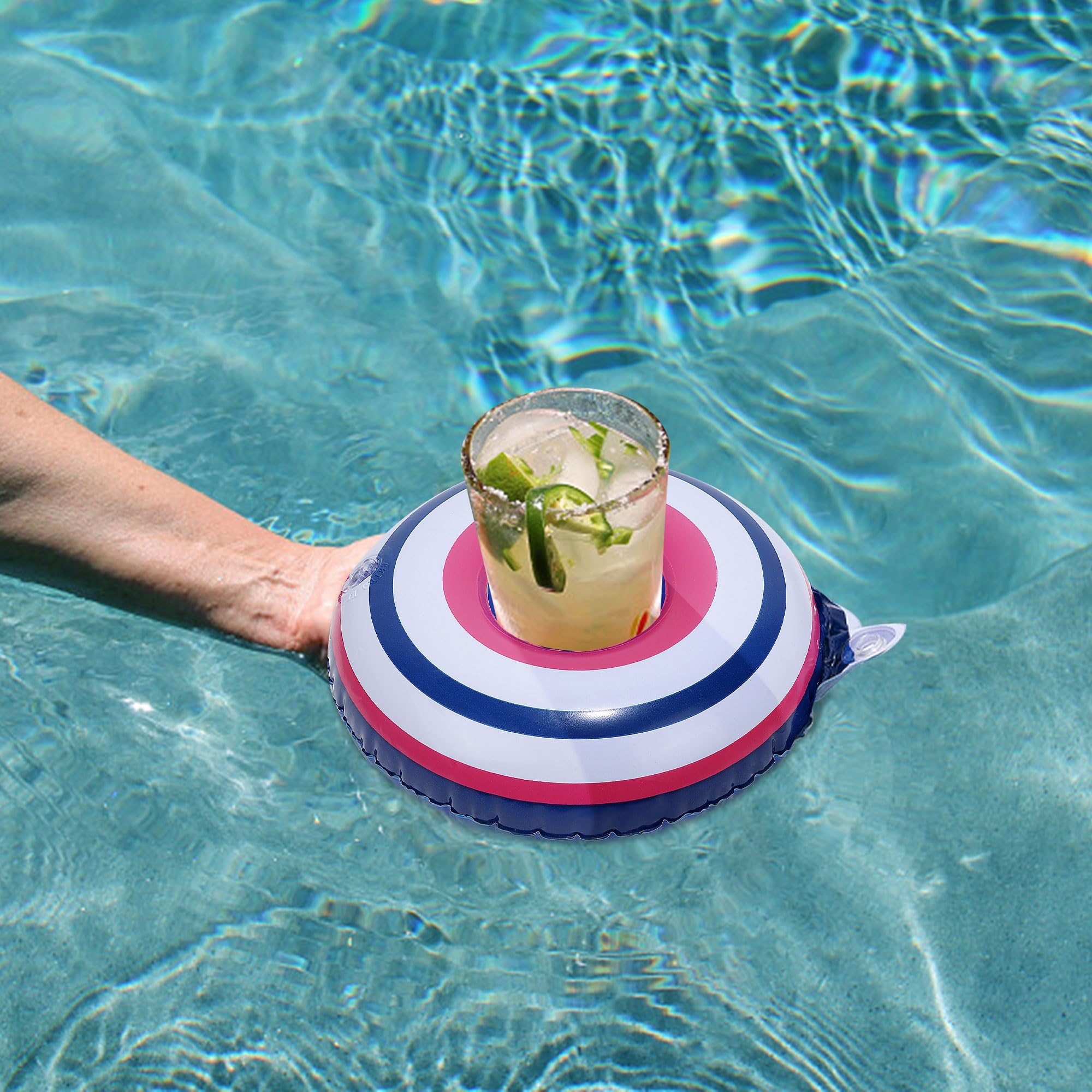 **Zcaukya 4-Pack Inflatable Pool Float Hammocks with Cup Holders - 4-in-1 Water Floating Lounge Chairs for Adults, Summer Pool Party Drifter Saddle - Perfect for Relaxing, Sunbathing & Poolside Lounging**