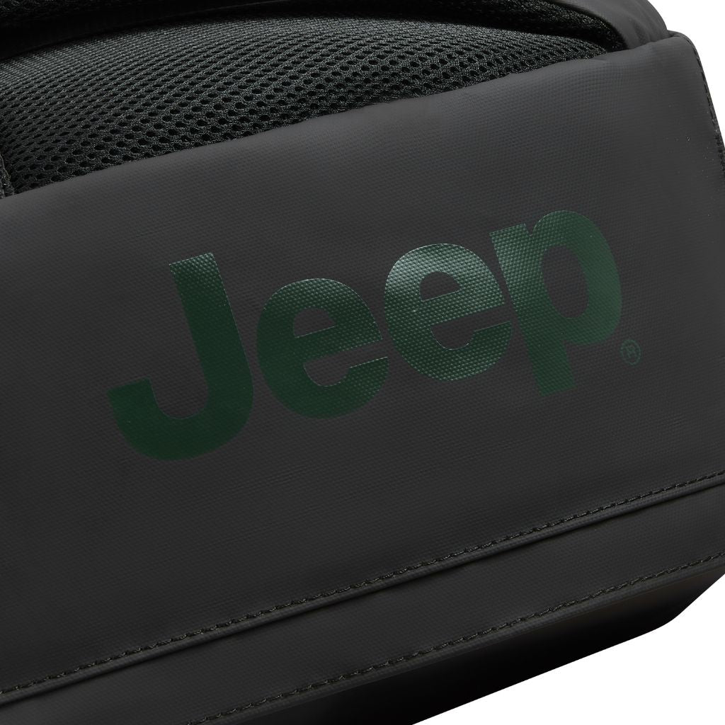Jeep Duel Material 15.6 Inch Laptop Backpack for Men & Women - Water Resistant Black Computer Bag for Work, School, Travel & Daily Commute