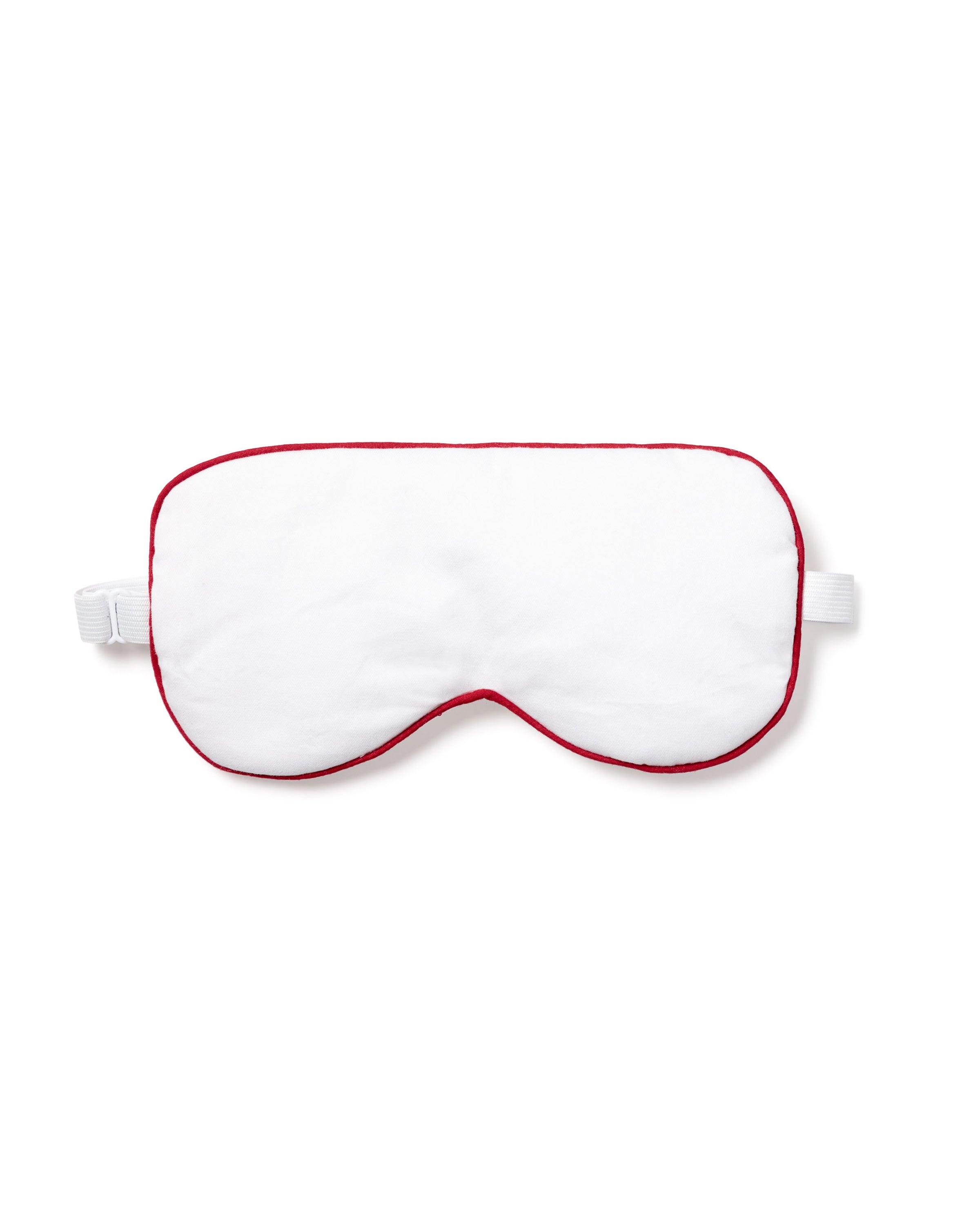 White Sleep Mask for Adults with Red Piping - Soft & Comfortable Eye Cover for Travel, Meditation & Better Sleep