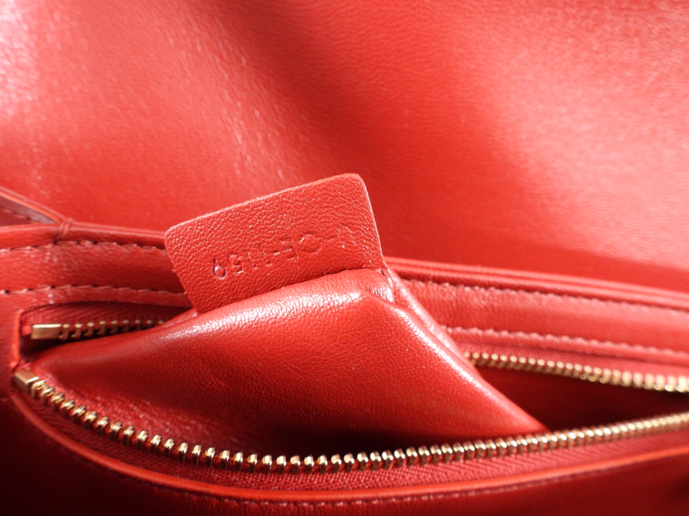 Celine Red Teen Triomphe Bag in Shiny Calfskin Leather - Luxury Crossbody Purse for Women, Perfect for Date Night & Evening Events