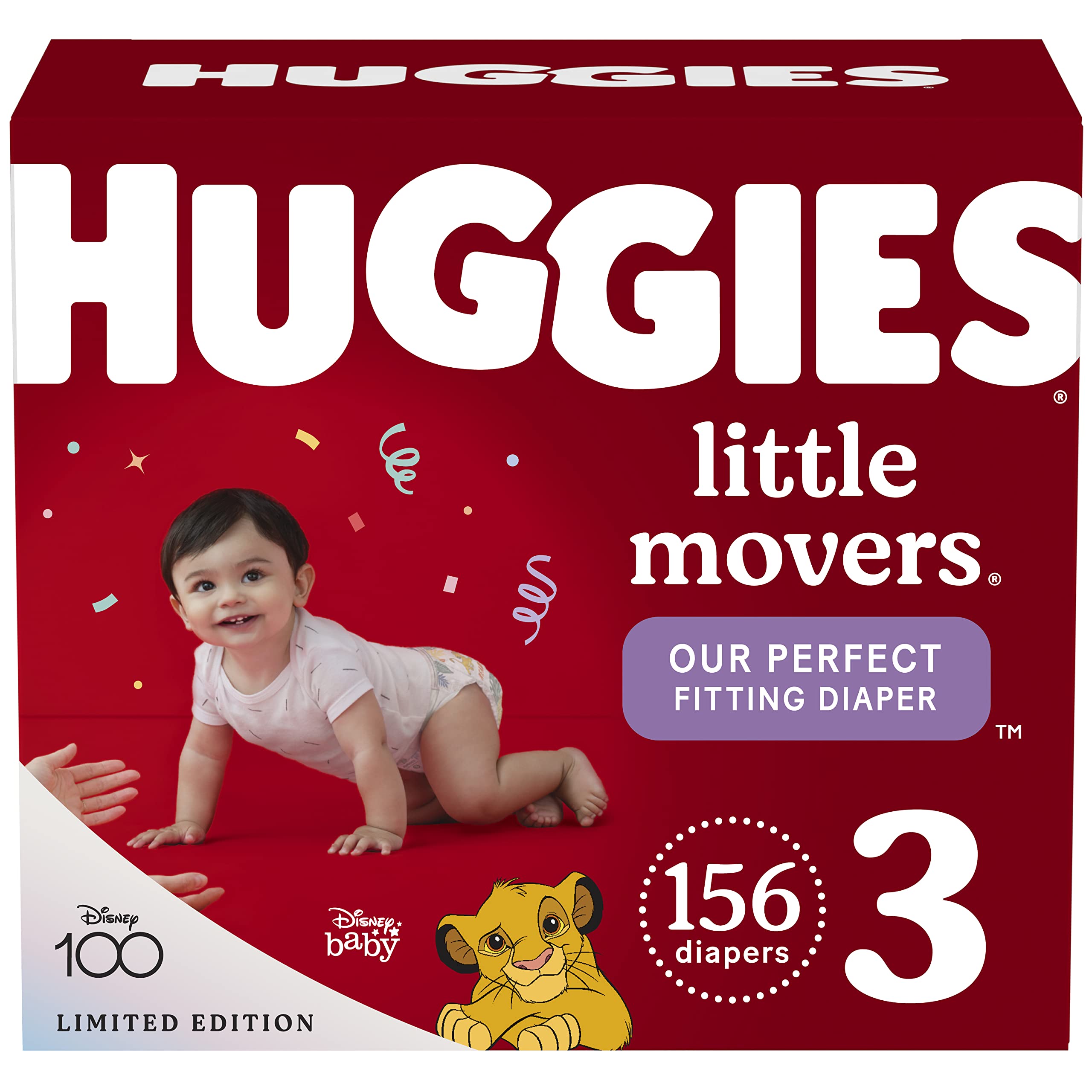 Huggies Little Movers Size 3 Disposable Baby Diapers - 156 Count (1 Month Supply) & Little Snugglers Size 1 Diapers - 198 Count | Ultra Absorbent, Leak Protection | Perfect for Daycare, Overnight Use & Travel | Packaging May Vary