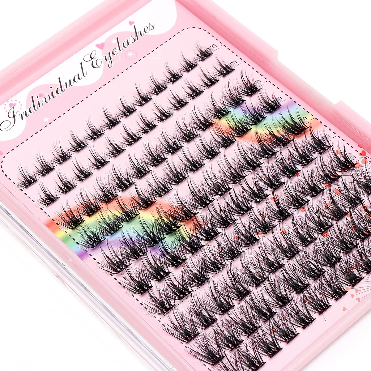 Premium Eyelash Extension Kit - 8-20mm Mixed Lengths (10+12mm, 12+14mm, 14+16mm, 16+18mm) Wispy Lash Clusters for Natural Volume - Perfect for Salon Professionals & DIY Lash Extensions at Home