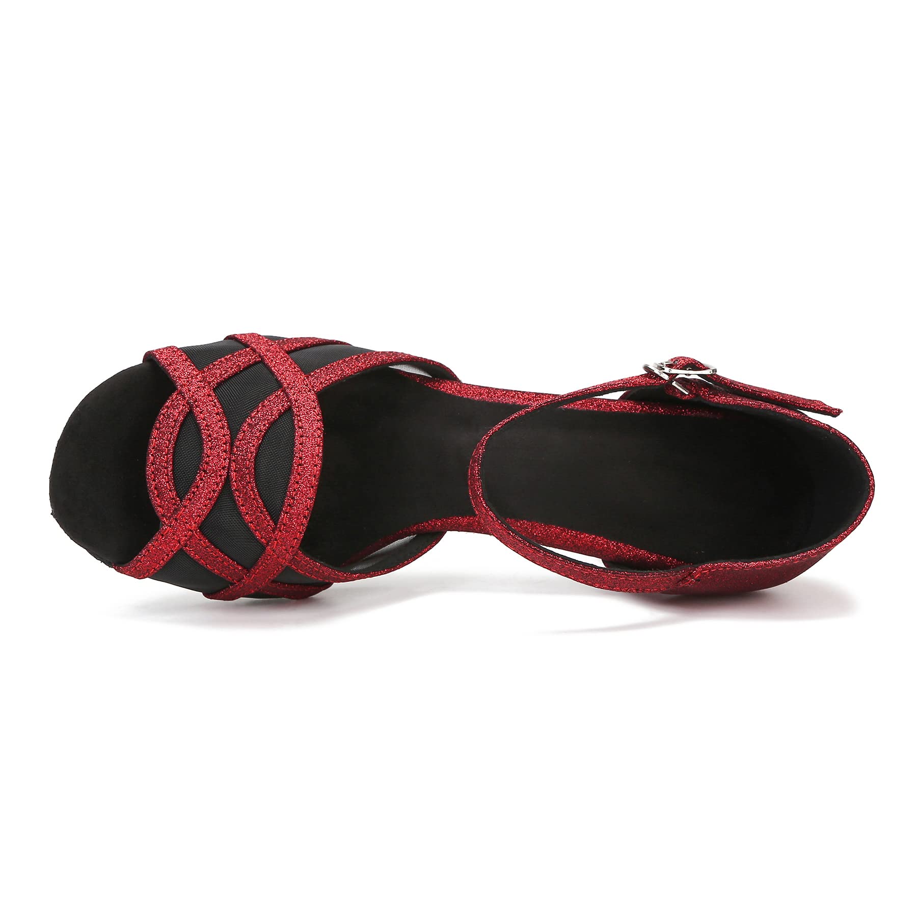 Women's Latin Dance Shoes - Ballroom Salsa Tango Shoes for Women (Red, Size 9.5) - Perfect for Dance Competitions, Performances & Social Dancing