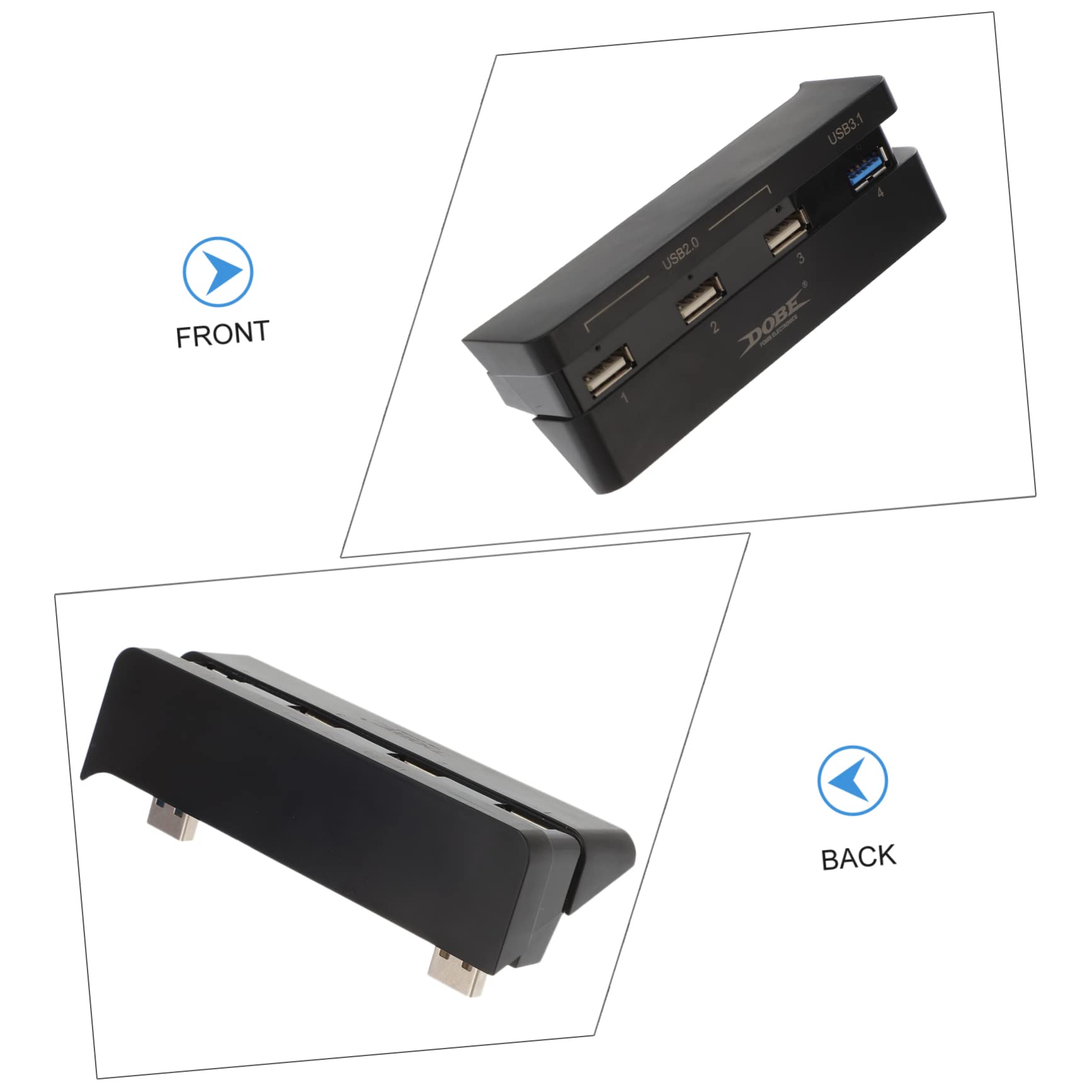 HOMSFOU 4-Port USB Hub Extender for Laptop & PC - High-Speed USB 3.0 Splitter with Universal ABS Case - Perfect for Home Office, Gaming & Multi-Device Charging