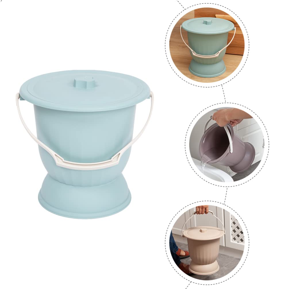 Operitacx Portable Bedside Urinal - Plastic Spittoon & Night Chamber Pot for Men, Women & Kids - Travel, Camping & Home Use - Adult & Baby Potty Toilet Stool with Cushion Seat