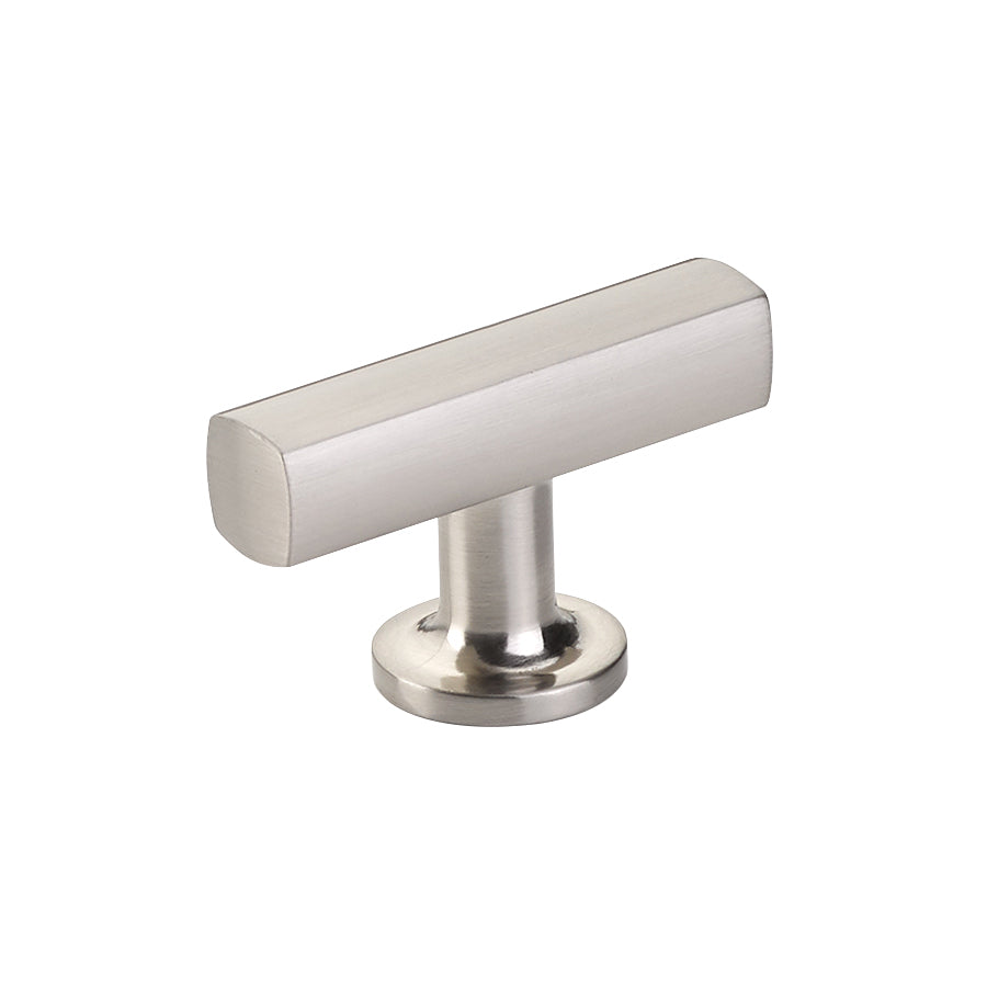 Satin Nickel T Bar Geo Cabinet Knobs and Drawer Pulls - Modern Kitchen & Bathroom Hardware for Cabinets, Dressers, and Furniture