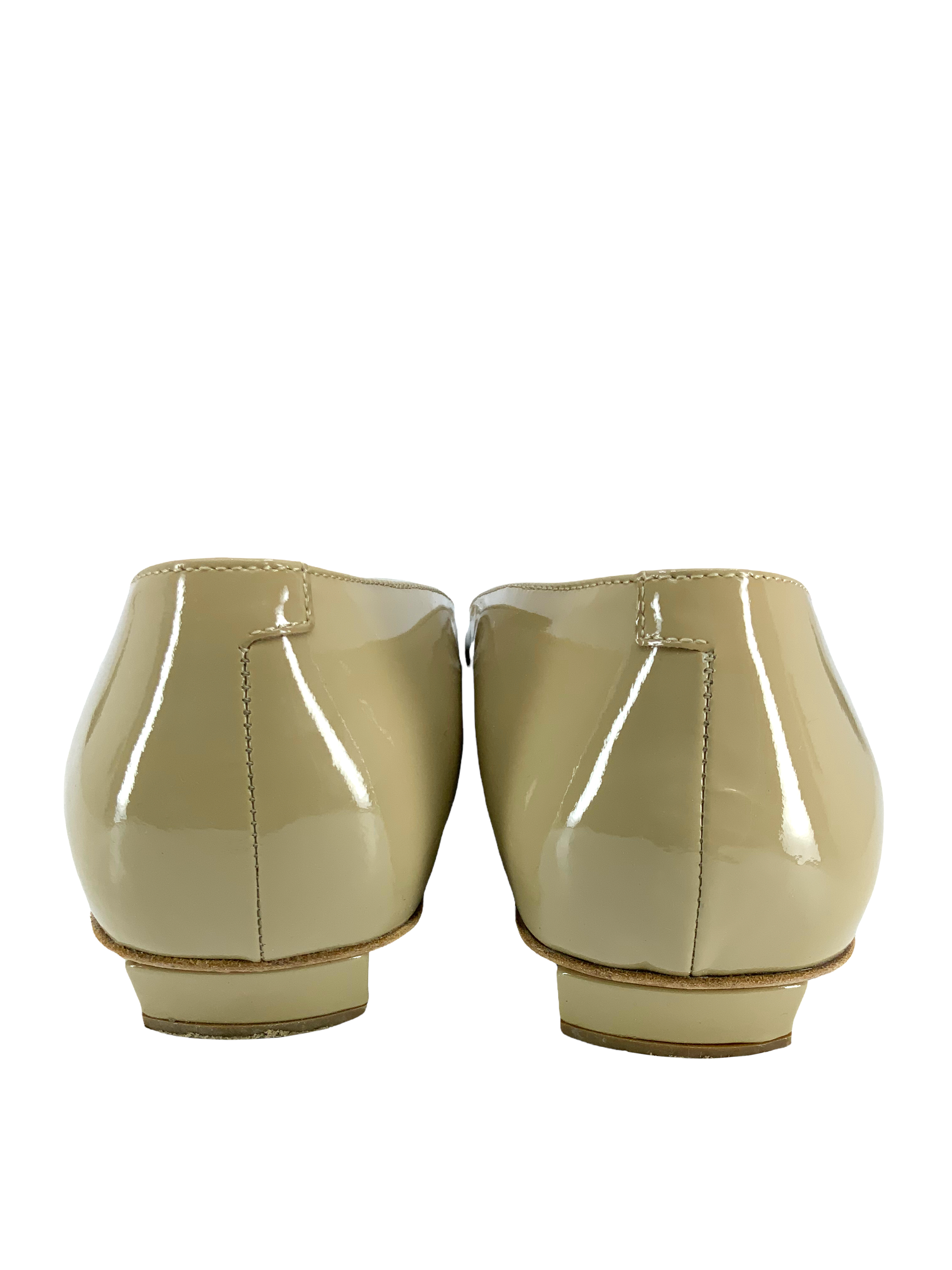 Roger Vivier Belle Vivier Metal Buckle Ballet Flats - Women's Size 8.5 US | Elegant Pointed Toe Shoes for Work, Party & Special Occasions