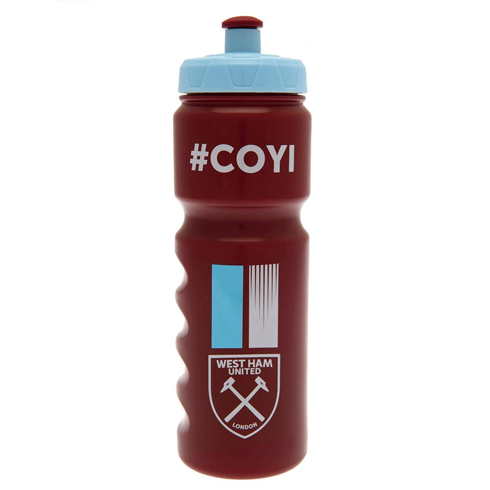 West Ham United Plastic Water Bottle - 20oz BPA-Free Sports Drink Bottle with Leak-Proof Lid for Gym, Hiking & Soccer Games - Official Licensed Merchandise