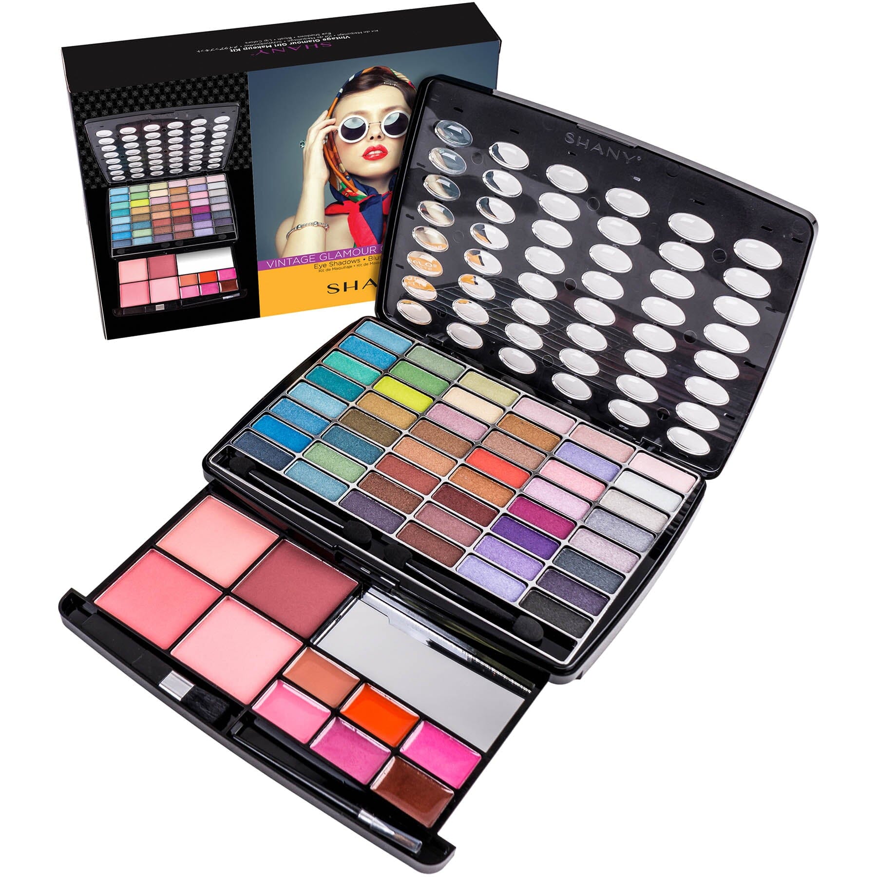 Vintage Glamour Girl Makeup Kit - Complete Cosmetic Set with Eyeshadow, Lipstick & Brushes | Perfect for Party, Wedding & Special Occasion Makeup