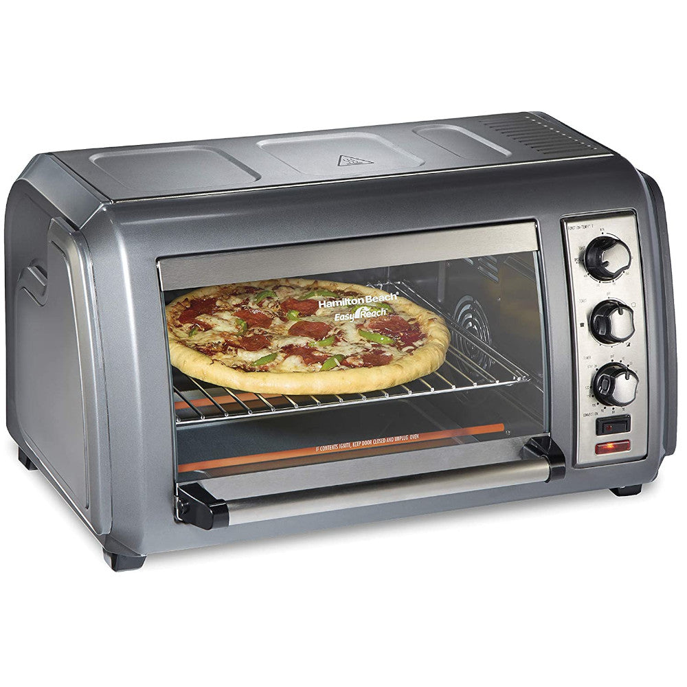 Hamilton Beach Easy Reach Convection Countertop Oven 31434 - 6-Slice Toaster Oven with Convection Bake, Broil & Toast Functions - Perfect for Small Kitchens, Dorms & Apartments