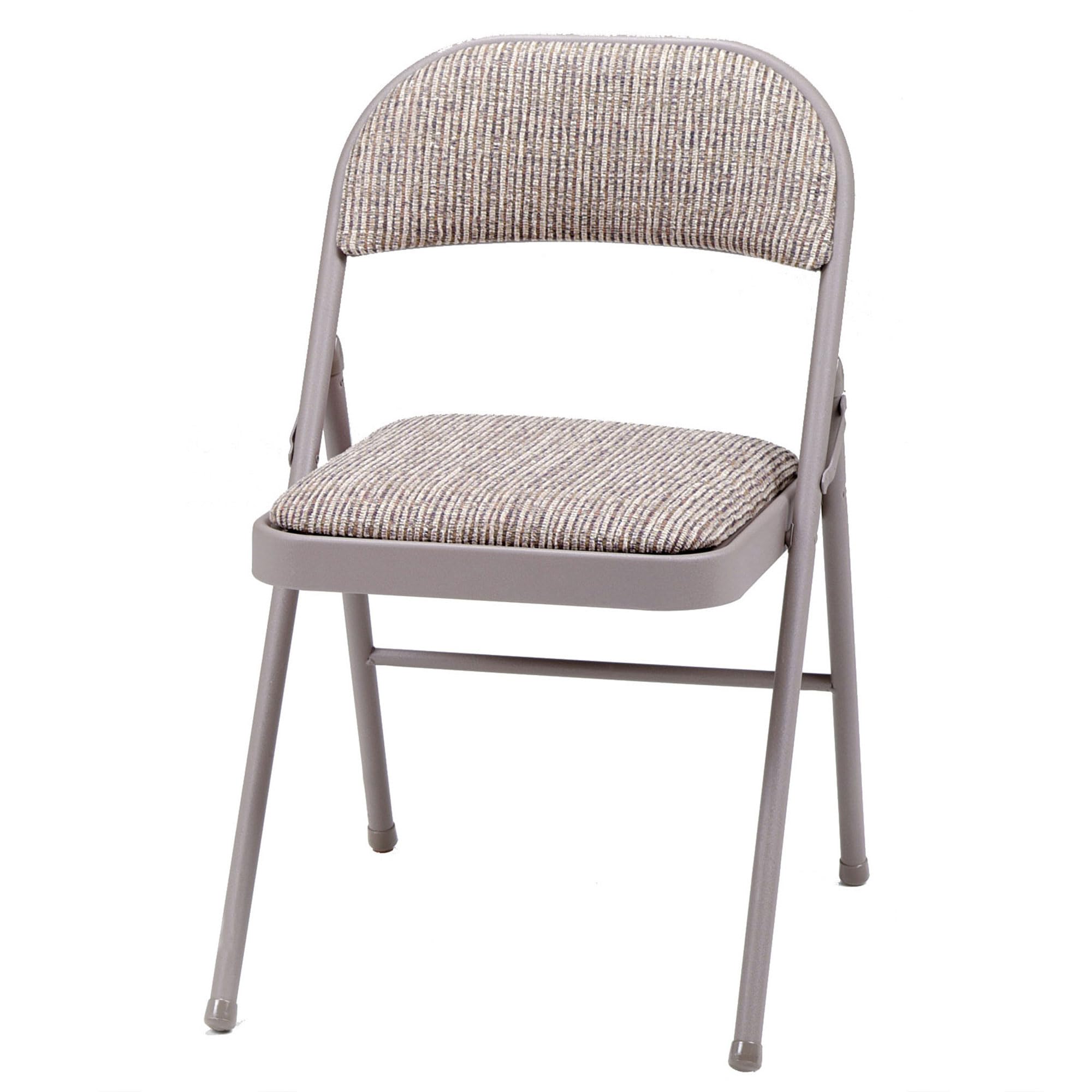 MECO 4 Pack Padded Folding Chairs - Comfortable Fabric Foldable Card Table Chairs with Chicory Lace Design for Dining, Parties, and Outdoor Events