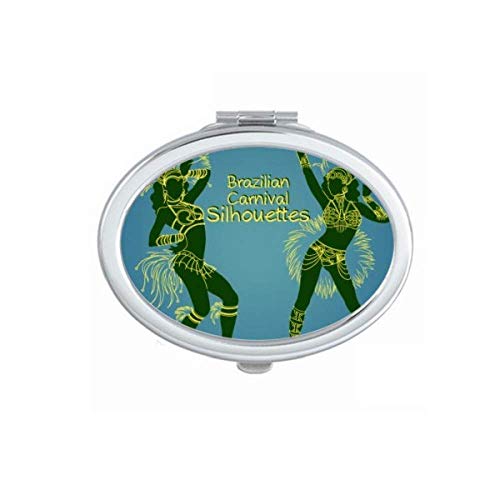 DIYthinker Portable Foldable Double-Sided Makeup Mirror with Hula Outline Brazilian Cultural Design - Perfect for Travel, Home Vanity, and Professional Makeup Artists