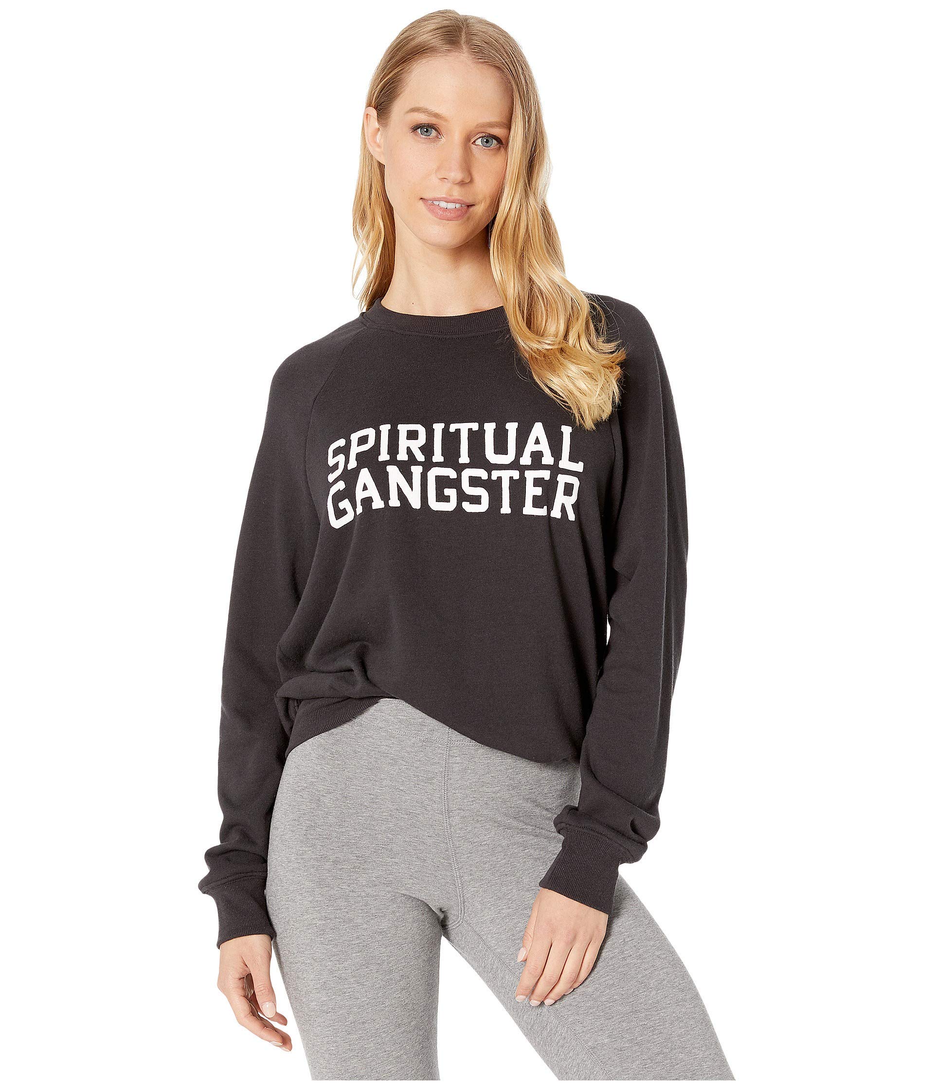Spiritual Gangster Women's Vintage Pullover Sweatshirt | Cozy Fleece Hoodie for Yoga, Meditation & Casual Wear
