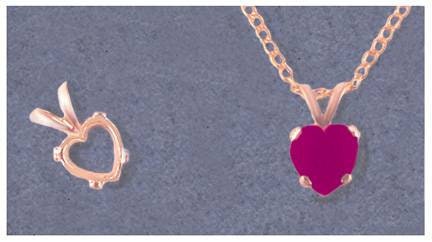 5mm 8mm Heart Cabochon Pendant Setting in Solid Sterling Silver or 14kt Gold - Handmade in USA (161-690/141-690) - Perfect for Jewelry Making, DIY Necklaces & Gift Giving