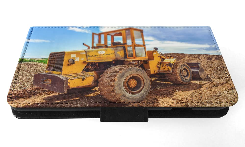 Cool Farmers Yellow Tractor Flip Wallet Phone Case for Apple iPhone X/Xs - Durable Protective Cover with Card Slots | Perfect for Farming Enthusiasts & Outdoor Activities