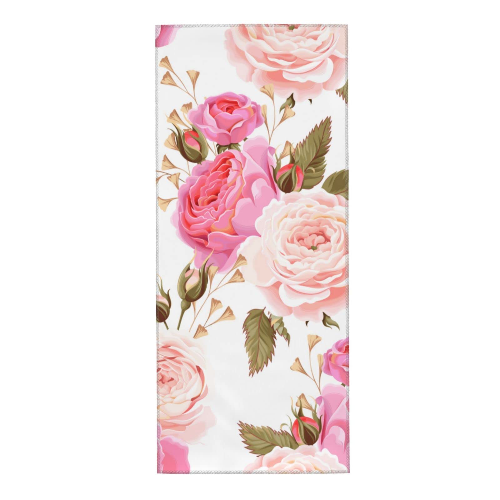 Pink Roses Decorative Hand Towels - 12x27.5 Inch Floral Kitchen & Bath Towels for Drying Hands | Soft Cotton Guest Towels for Bathroom, Laundry Room, Hotel & Spa | Perfect for Home Decor, Housewarming Gifts & Luxury Bath Accessories