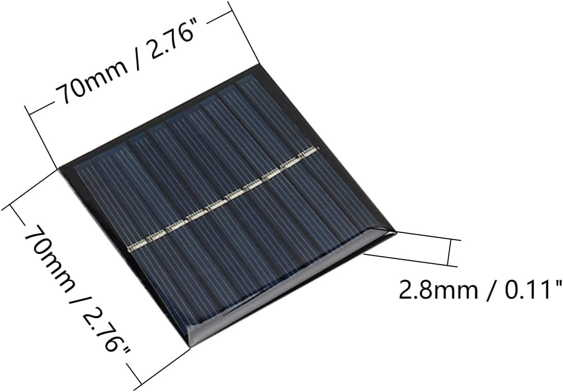 Bettomshin 5Pcs 5V 0.7W Mini Solar Panels - Polycrystalline Solar Cells for DIY Solar System Kits, Light Electric Toys & Solar Battery Chargers (2.76