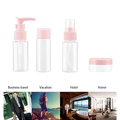 Refillable Pressurized Spray Bottles for Toiletries & Cosmetics | 9-Piece Travel-Size Empty Liquid Containers for Face Cream, Lotion & More | Perfect for Airplane Travel, Gym Bag & Home Use (Green)