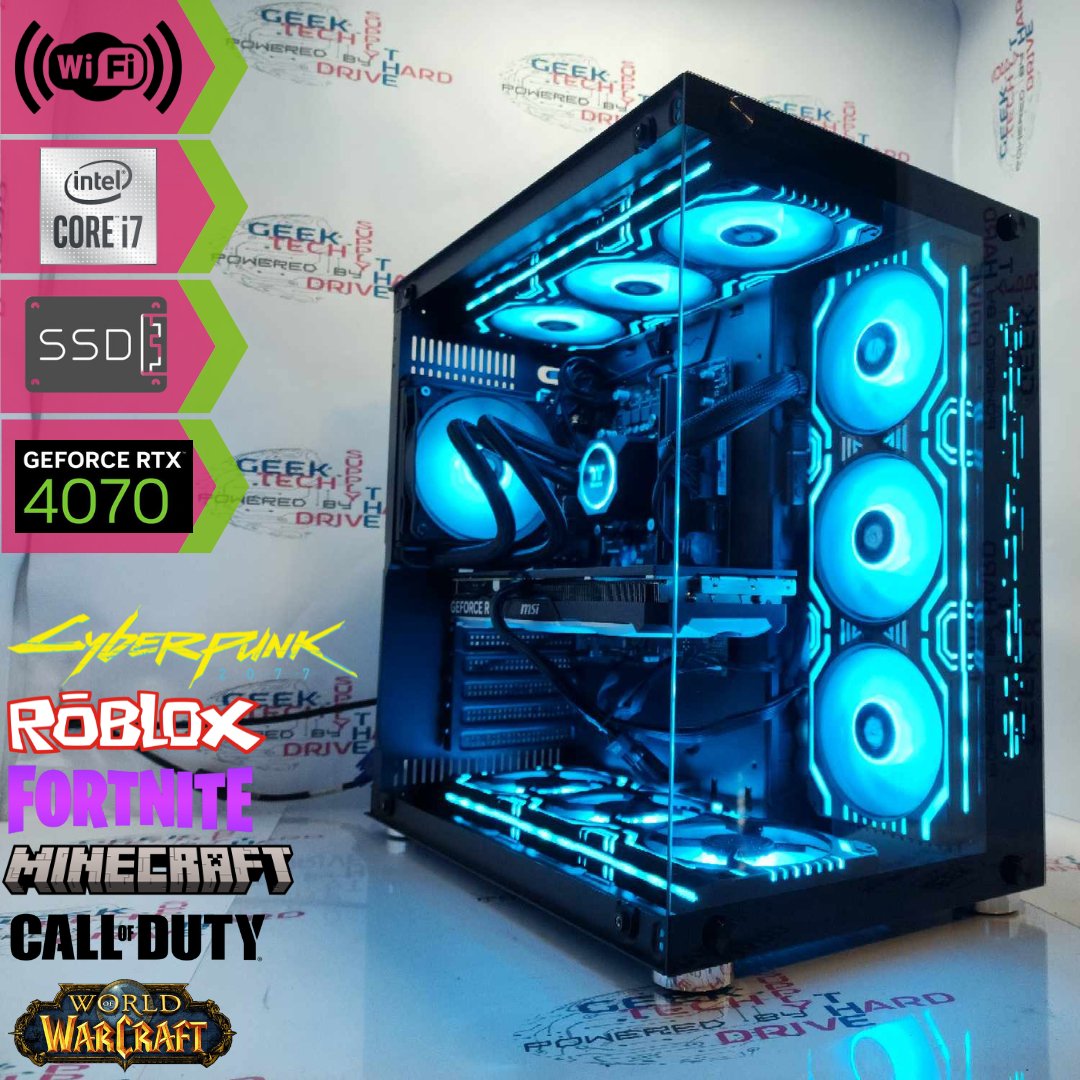 Custom Gaming PC Desktop - Intel Core i7, NVIDIA GeForce RTX 5070, 1TB M2 SSD, 32GB DDR5 RAM, B760 Motherboard - Perfect for VR Gaming, Streaming & High-Performance Computing