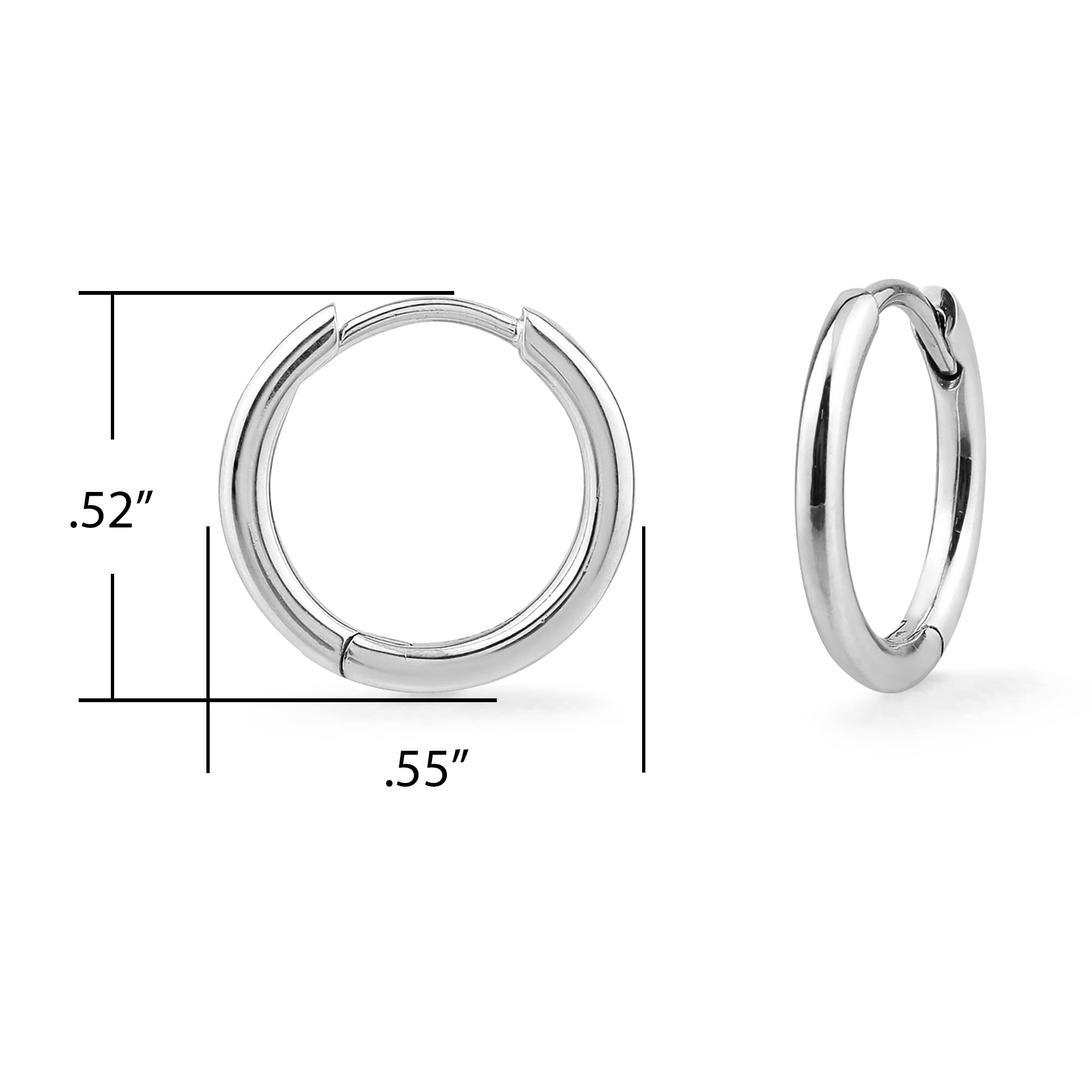 Boma Jewelry Sterling Silver Round Huggie Hoop Earrings for Women - Minimalist Everyday Hoops for Work, Date Night & Gifts
