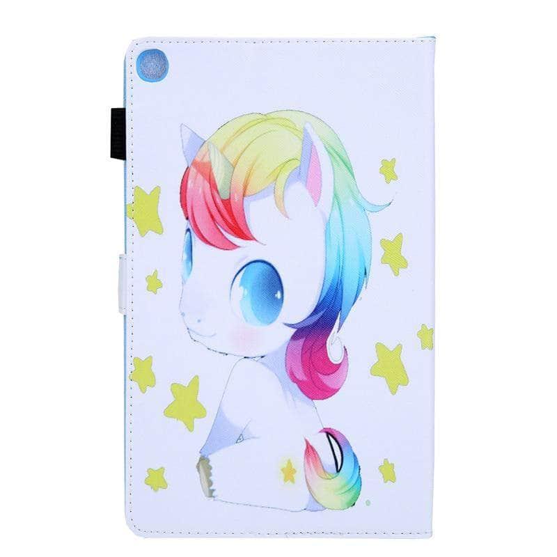 Samsung Galaxy Tab A7 Lite T220 T225 Case - Durable Leather Stand Cover with Cartoon Design for Kids, Perfect for School, Travel & Home Use