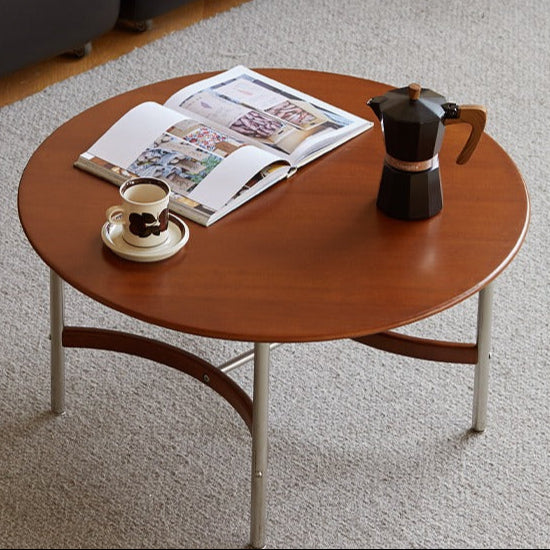 Solid Poplar Wood American Retro Coffee Table - Mid-Century Modern Living Room Furniture for Home Decor & Small Space