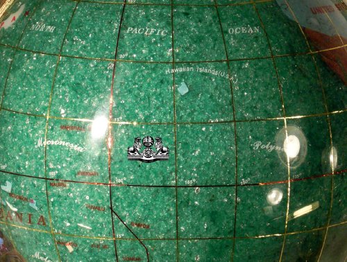 10-Inch Green Crystallite Gemstone World Map Globe with Gold Stand - Unique Handcrafted Art Piece Since 1996 - Perfect for Home Decor, Office Display & Gift Giving