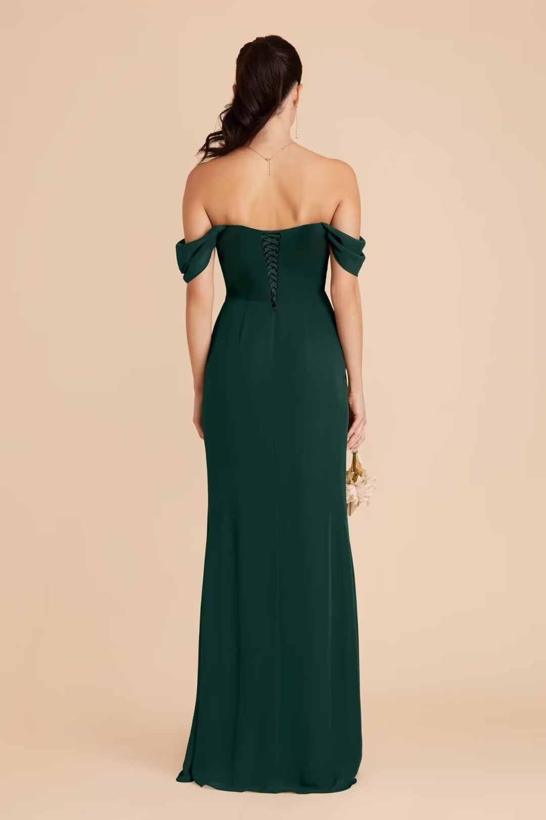 Elegant Off-the-Shoulder Mermaid Bridesmaid Dress - Long Chiffon Formal Evening Gown for Women (Style R256) | Perfect for Weddings, Proms & Special Occasions