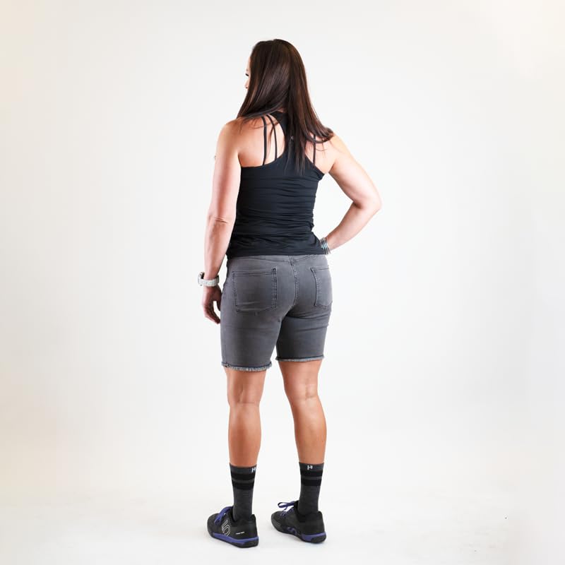 Handup Athletic Jean Shorts for Men & Women - 4-Way Stretch Denim Jorts with Back Pockets - Comfortable Workout & Casual Shorts for Gym, Running, Hiking & Everyday Wear
