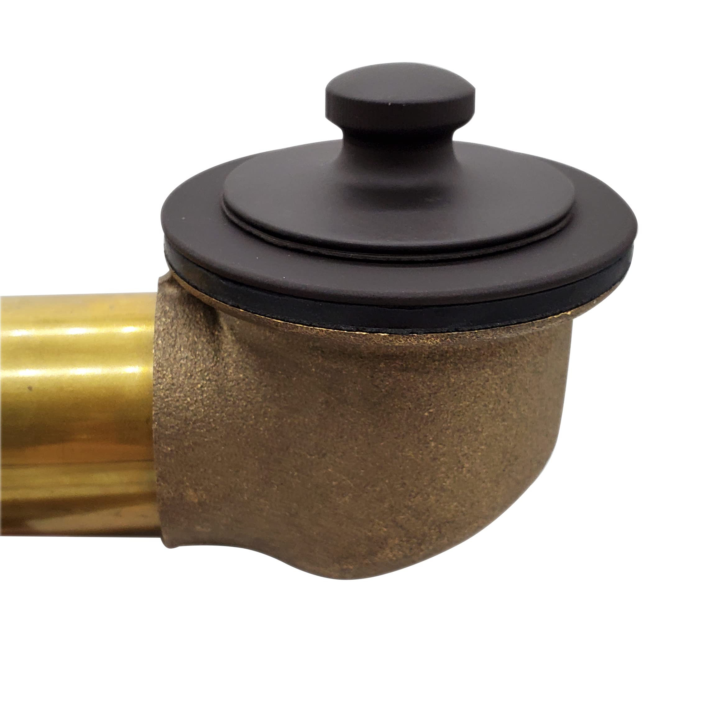 Westbrass D3264-20G-12 22.5 Inch 20 Gauge Oil Rubbed Bronze Bath Waste & Overflow Drain Kit with Pull & Close Drain Plug and 2-Hole Faceplate - Perfect for Bathtub Drain Replacement and Bathroom Renovation